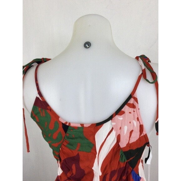 Rachel Pally Womens Crepe Spaghetti Strap Nora Dress Leaf Red Size Small NWT - Picture 4 of 6